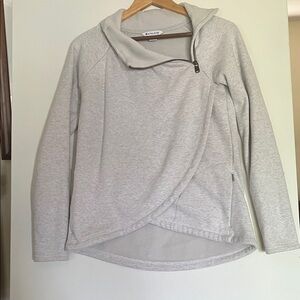 Athleta Light Gray Asymmetrical Zip Hoodie